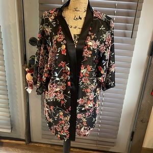 Asian inspired shear overcoat/robe jacket